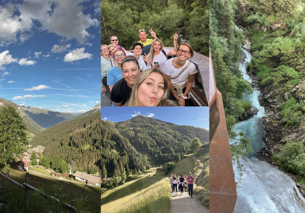 Mitarbeiter vom Feuerstein beim Wandern und beim Selfie machen