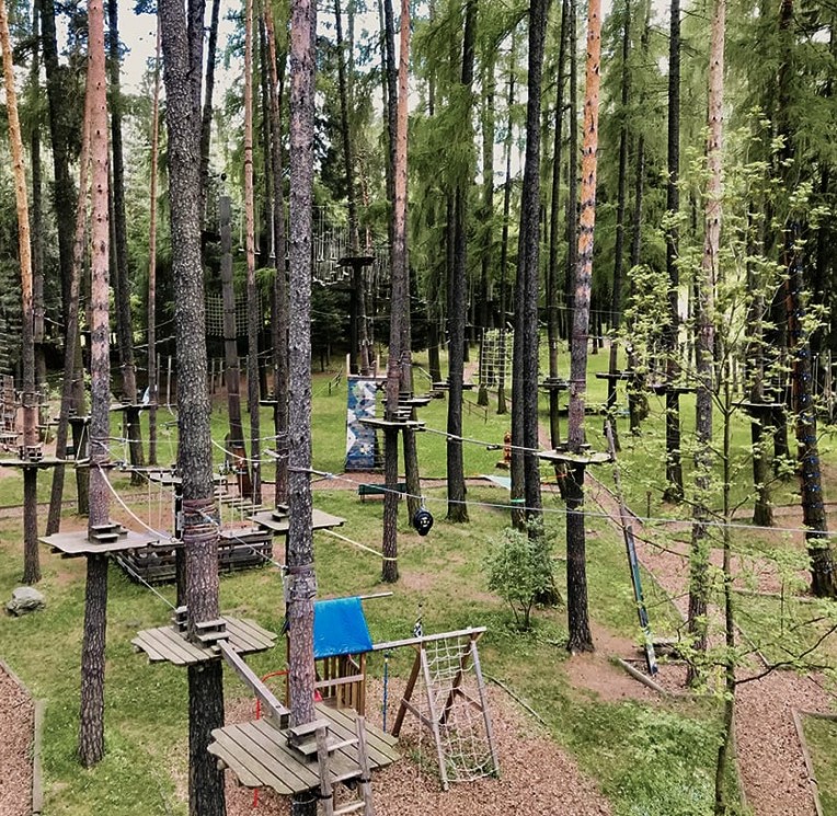 Besuch des Klettergartens bei Ihrem Familienurlaub im Familienhotel Feuerstein in Südtirol