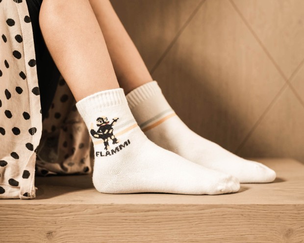 Unser Flammi ist nun auch auf unseren neuen Socken von My day my dream zu finden im Feurstein Concept Store