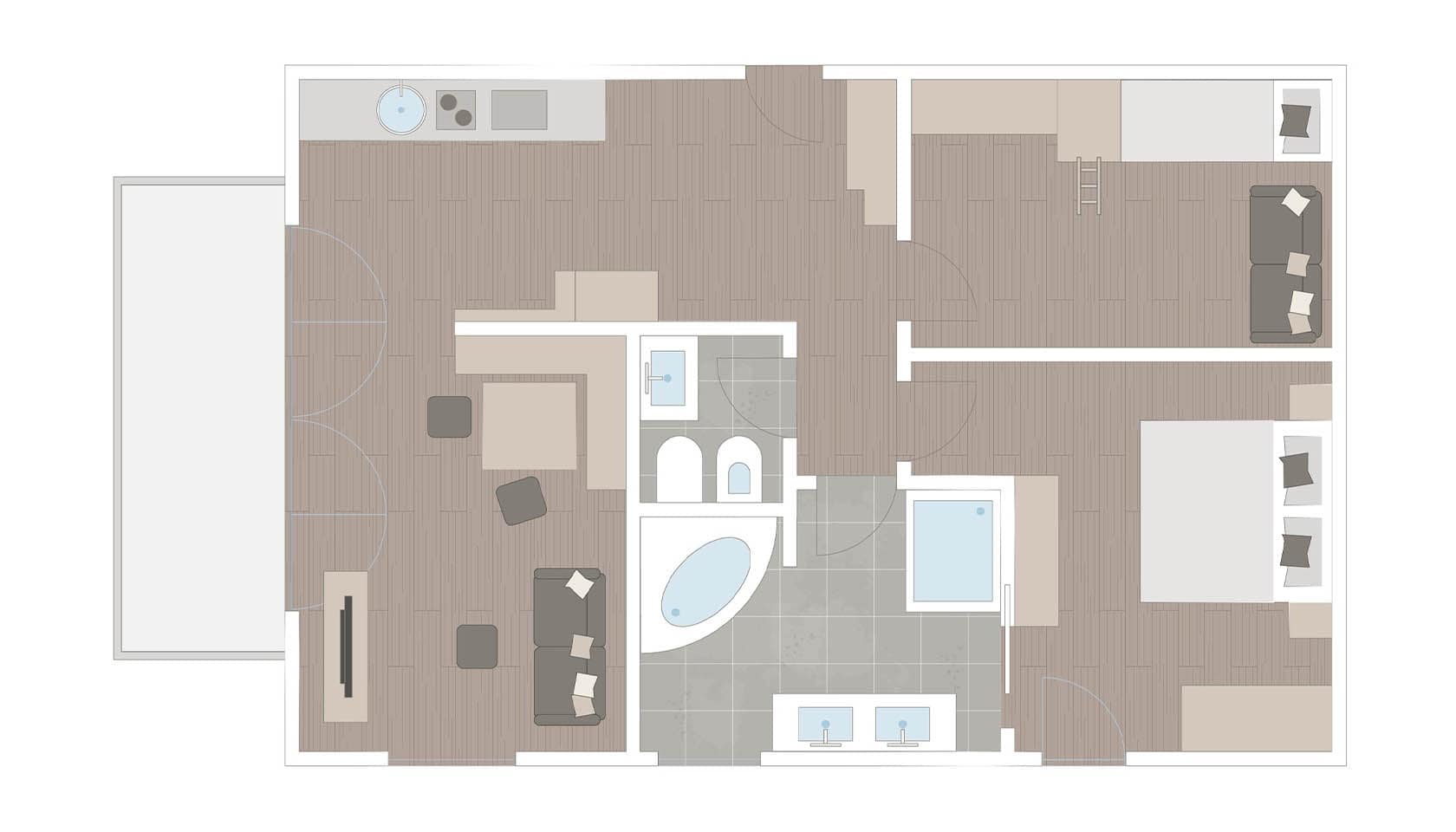 Zimmerplan des Chalets Strahlstein