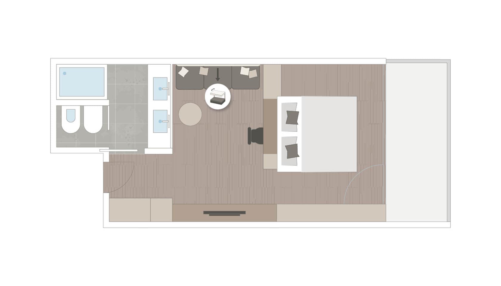 Zimmerplan des Doppelzimmer Glimmer