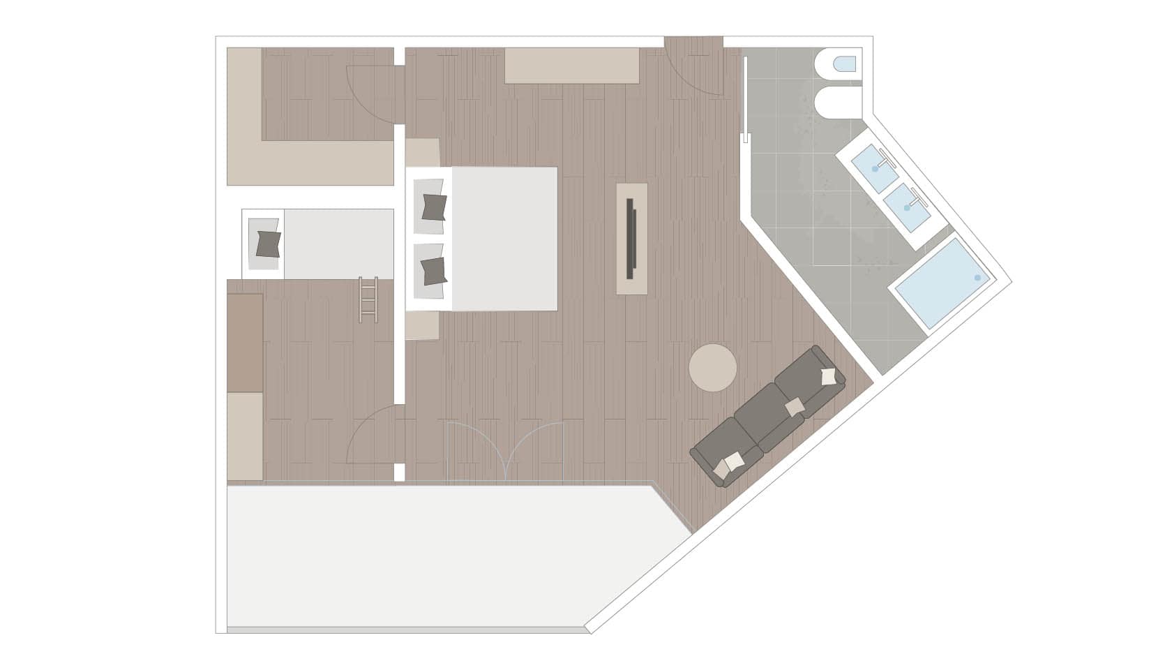 Zimmerplan des Familienzimmer Serpentin